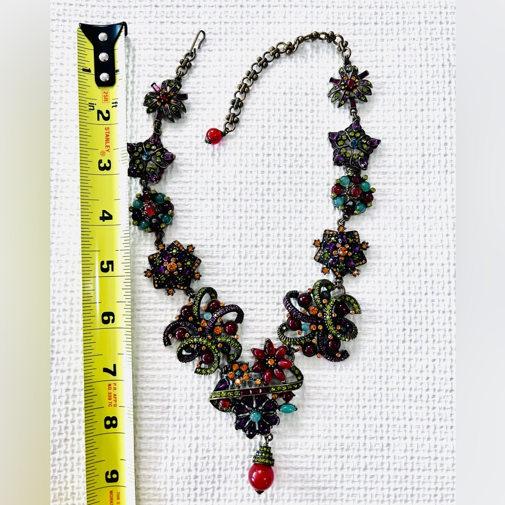 Heidi Daus carnelian& genuine stones very vintage necklace in original box - Picture 9 of 17